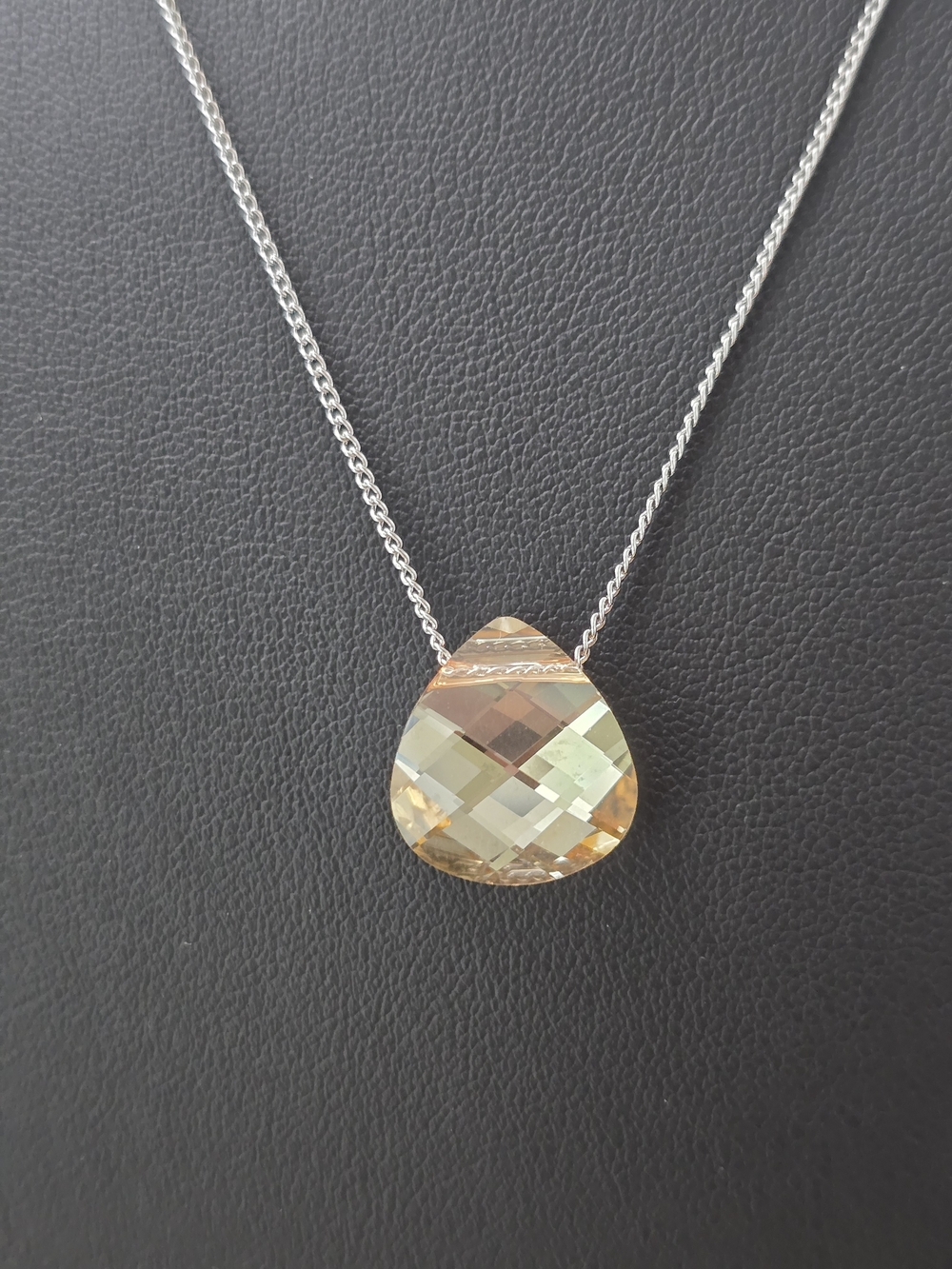 Swarovski Champagne Teardrop Crystal Pendant Necklace